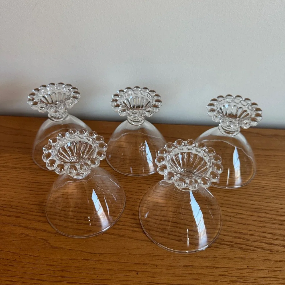 Anchor Hocking Boogie‎ Berwick Footed Sherbet Champagne Glasses Set of 5